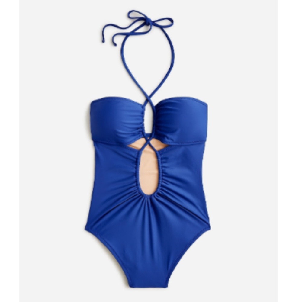 NWT J Crew cutout halter swimsuit size 8